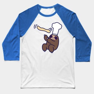Baker Sloth Pizza Dough Baseball T-Shirt